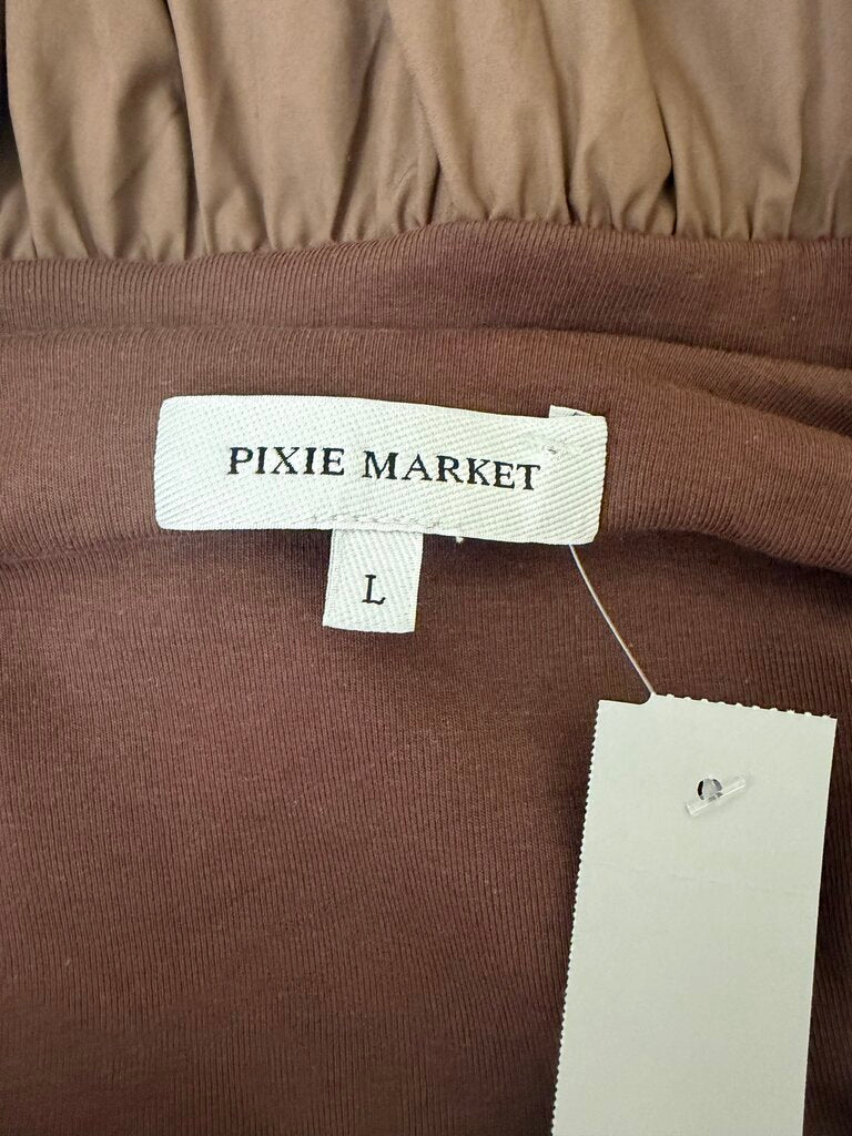 Pixie Market Brown Sleeveless Maxi Dress