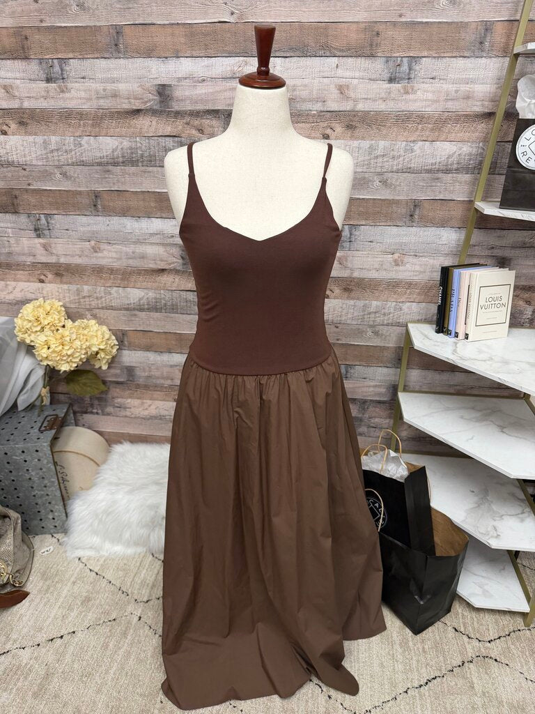 Pixie Market Brown Sleeveless Maxi Dress