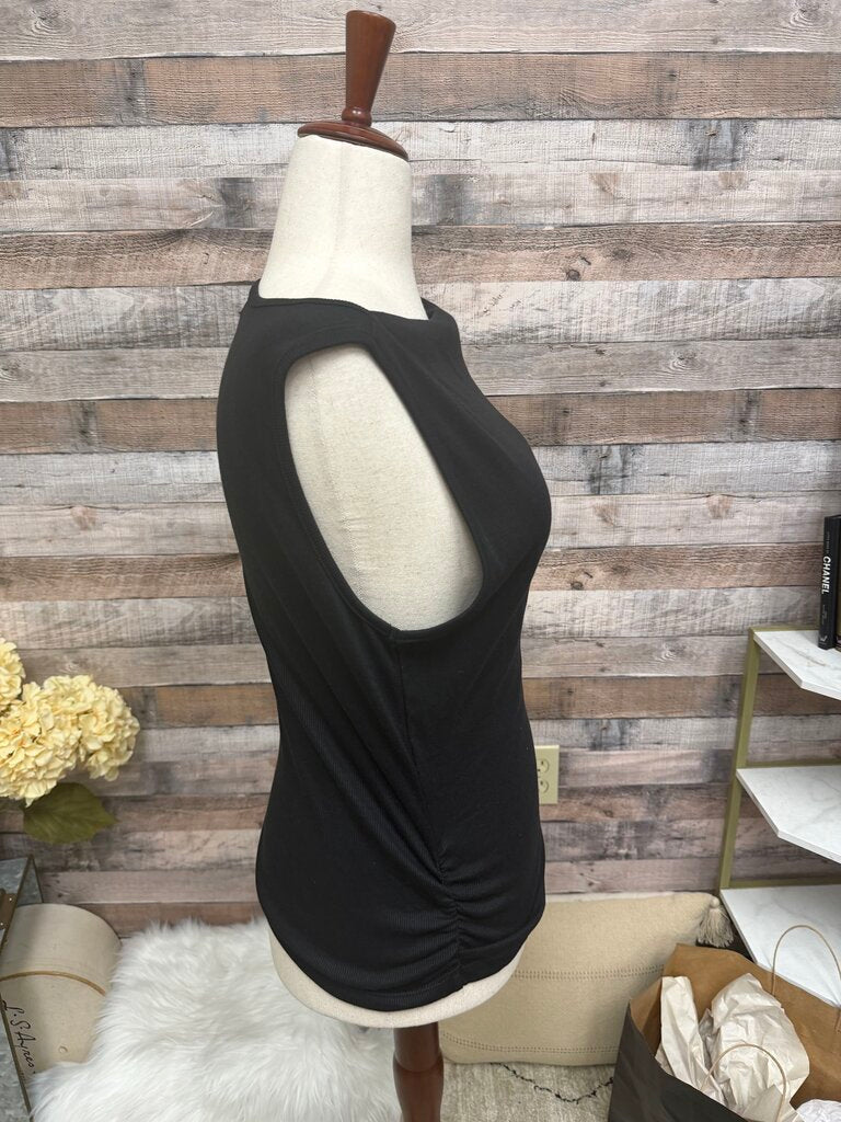 Michael Stars Black Scoop Neck Ribbed Tank Top