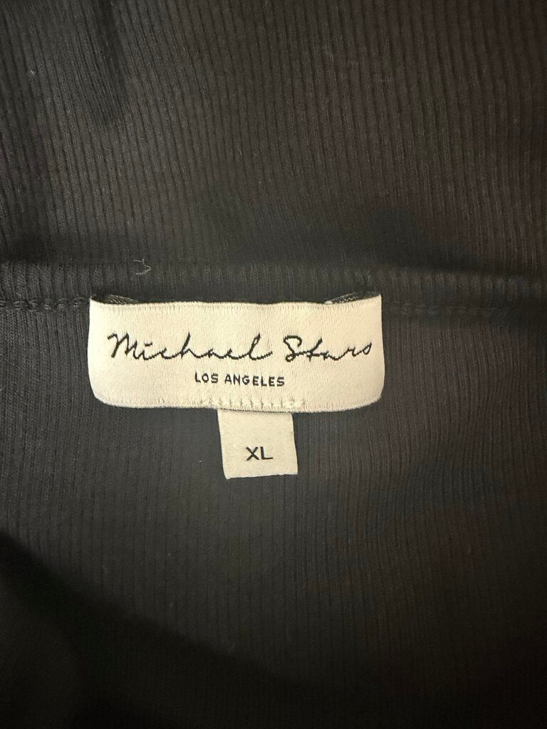 Michael Stars Black Scoop Neck Ribbed Tank Top