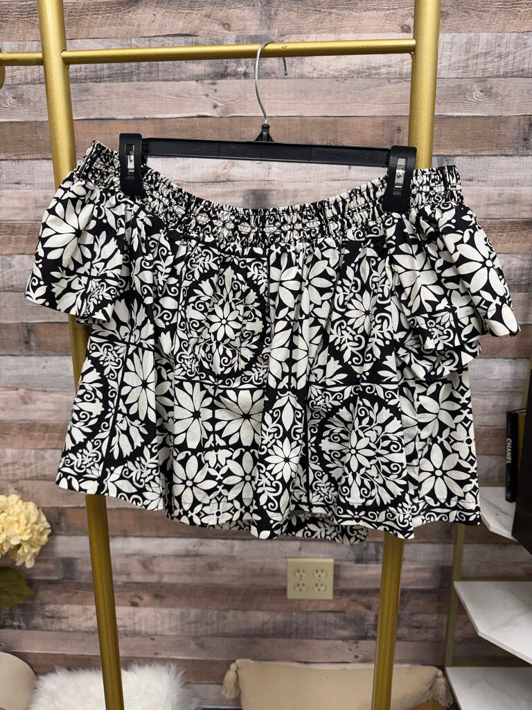 NWT Maeve by Anthropologie Black & White Floral Two Piece Set