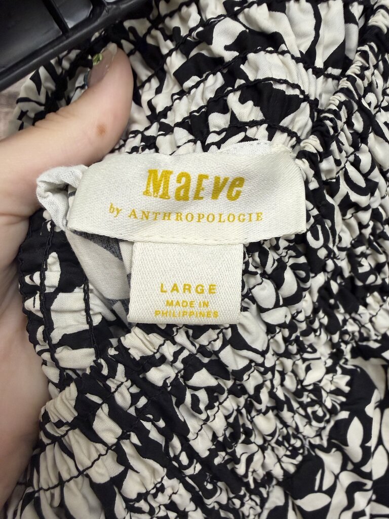 NWT Maeve by Anthropologie Black & White Floral Two Piece Set