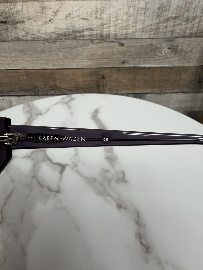 Karen Wazen Black Acetate Cat-Eye Sunglasses
