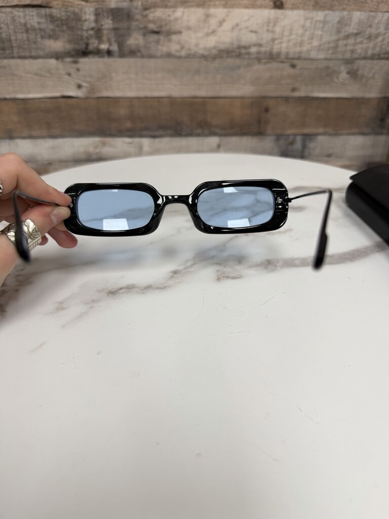 WeWoreWhat Black Acetate Sunglasses with Blue Lenses