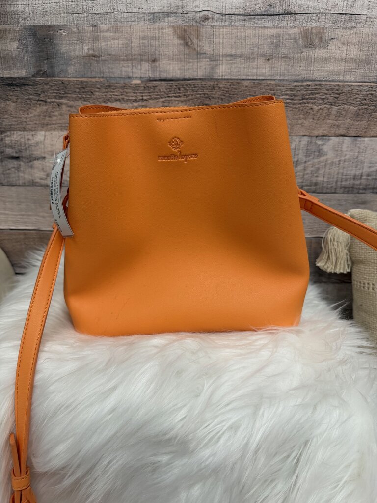 Nanette Lepore Orange Leather Bucket Bag