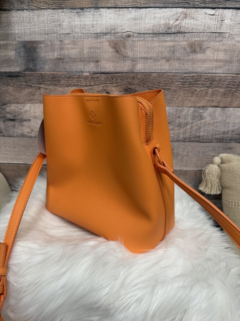 Nanette Lepore Orange Leather Bucket Bag