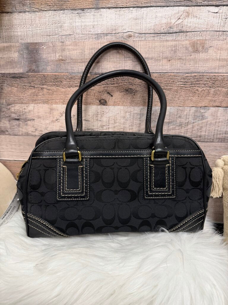 Coach Black On Graphite Signature Print Sachel