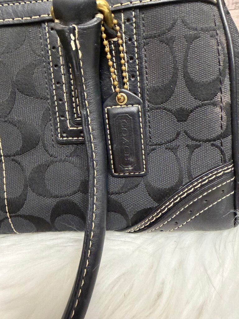 Coach Black On Graphite Signature Print Sachel