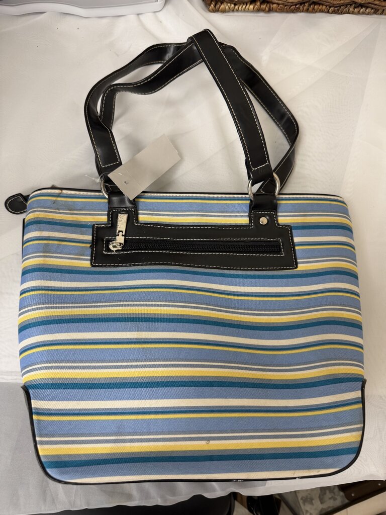 Kate Spade NY Multi Color Striped Canvas Tote Bag