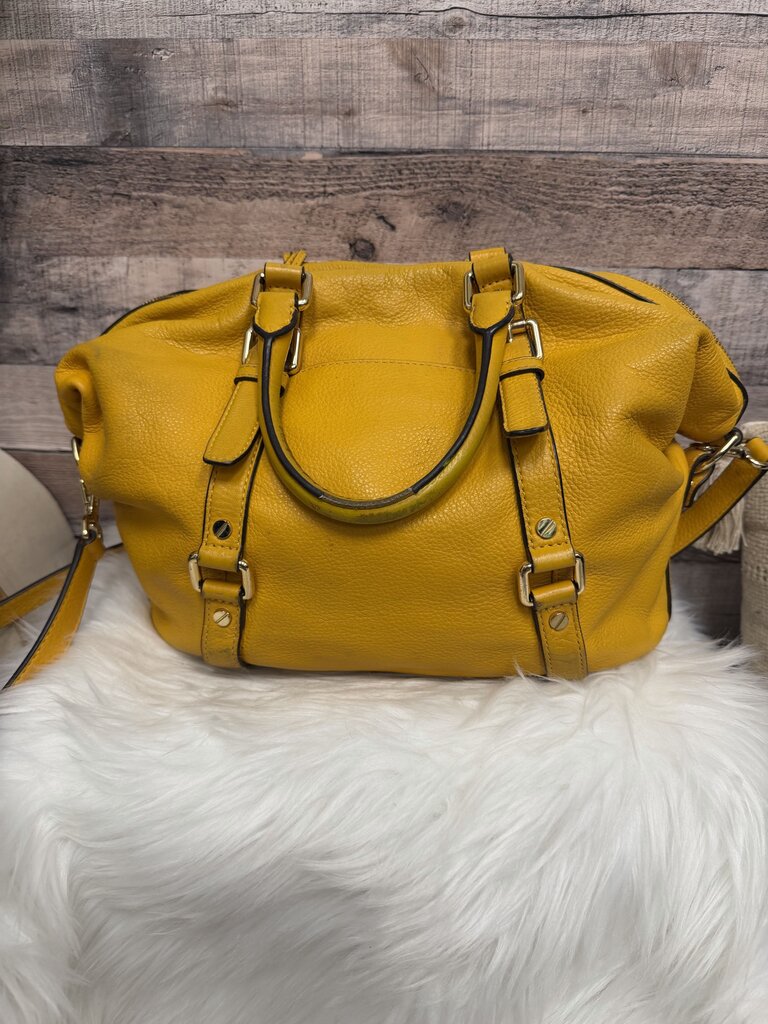 Michael Kors Yellow Leather Satchel Handbag Michael Kors Bedford Legacy