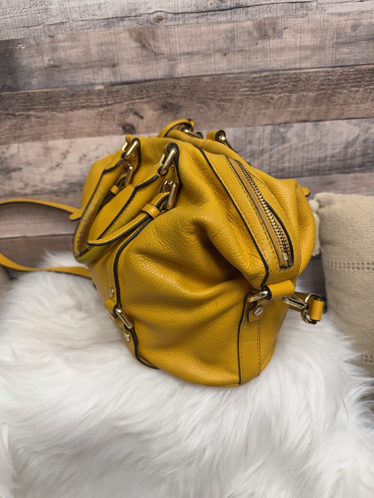 Michael Kors Yellow Leather Satchel Handbag Michael Kors Bedford Legacy