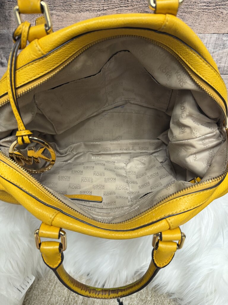 Michael Kors Yellow Leather Satchel Handbag Michael Kors Bedford Legacy