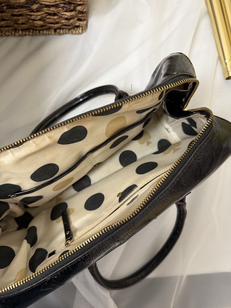Kate Spade Black Patent Leather Structured Bag