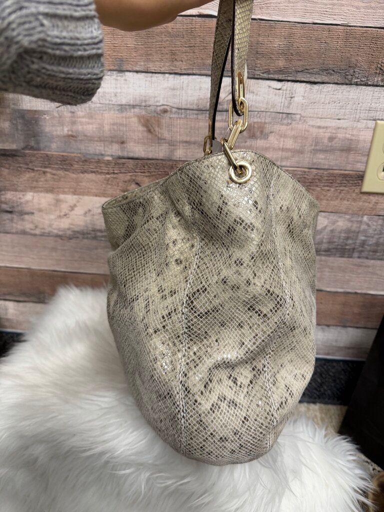 Michael Kors Python Embossed Leather Bag Cream Color Michael Kors Fulton