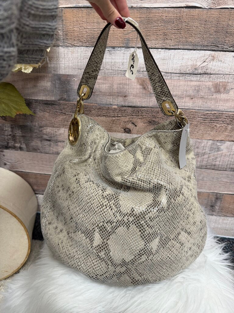 Michael Kors Python Embossed Leather Bag Cream Color Michael Kors Fulton