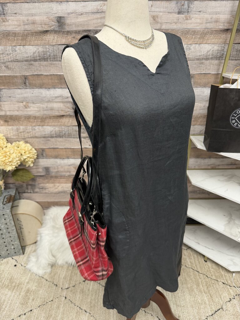 Sonoma Red & Black Plaid Handbag Leather Trim