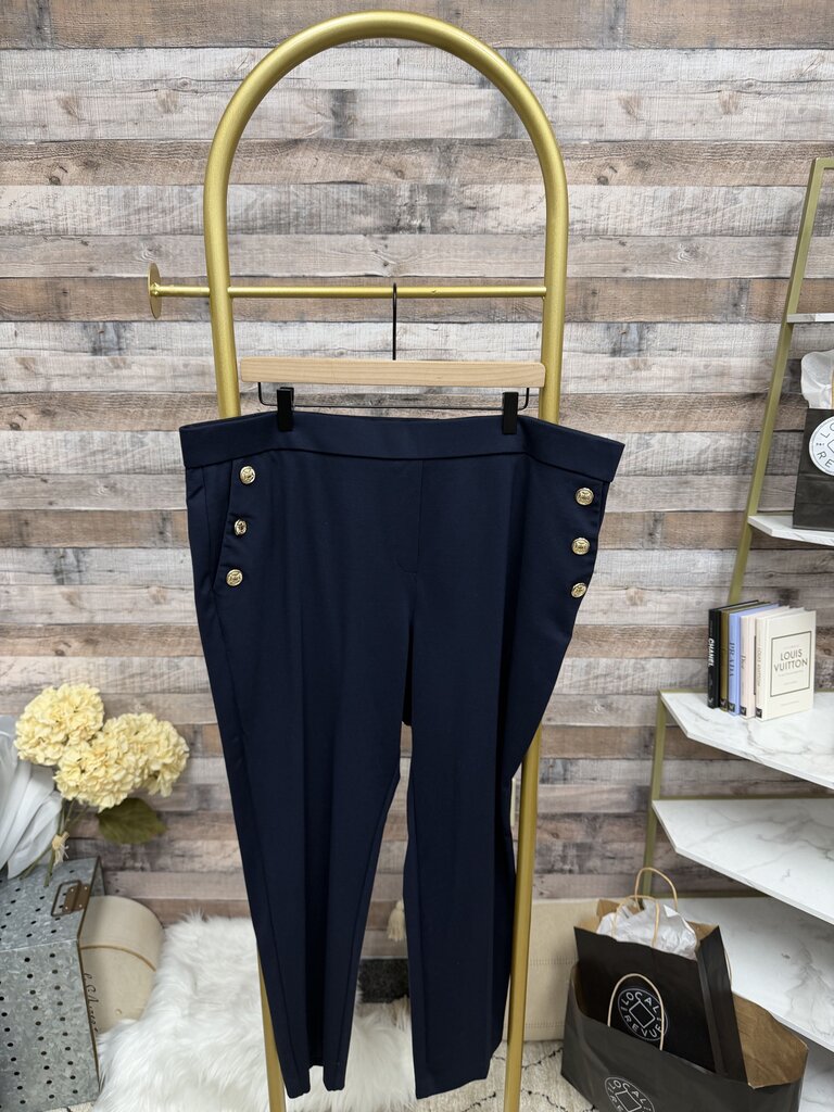 Jules & Leopold Navy Dress Pants With Gold Buttons
