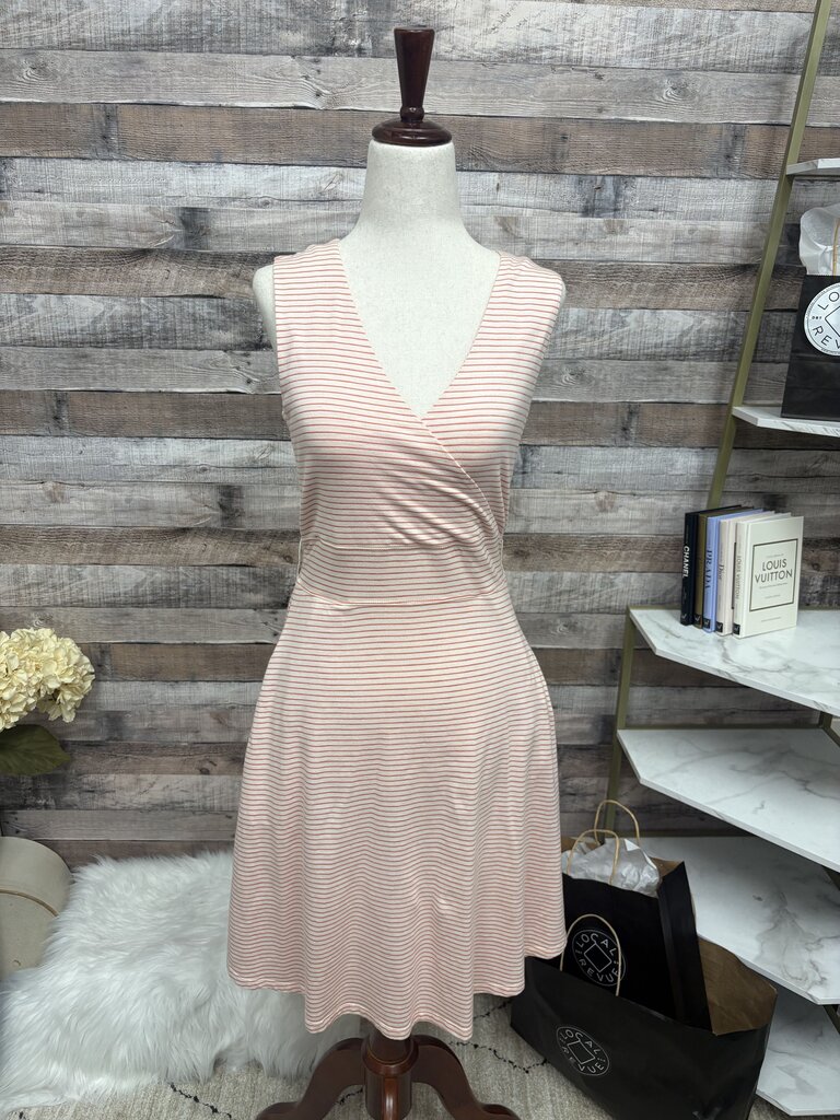 Toad & Co Ivory & Coral Stripe Sleeveless Belted