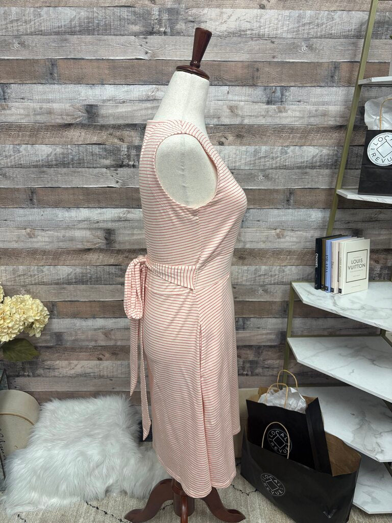 Toad & Co Ivory & Coral Stripe Sleeveless Belted