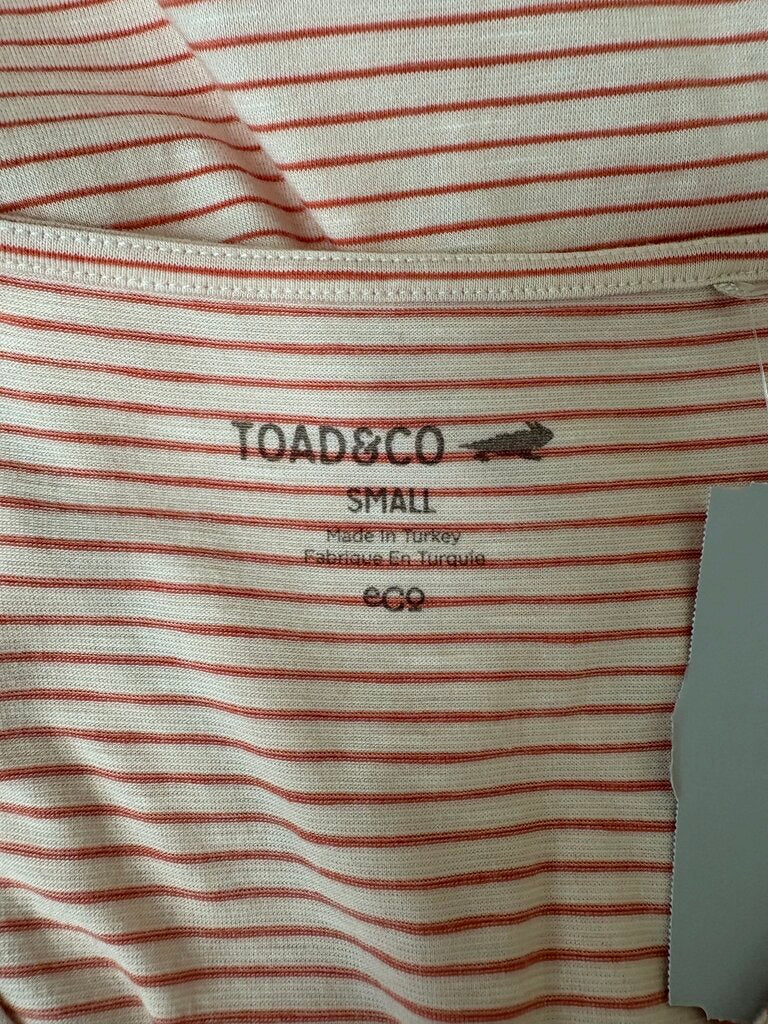 Toad & Co Ivory & Coral Stripe Sleeveless Belted