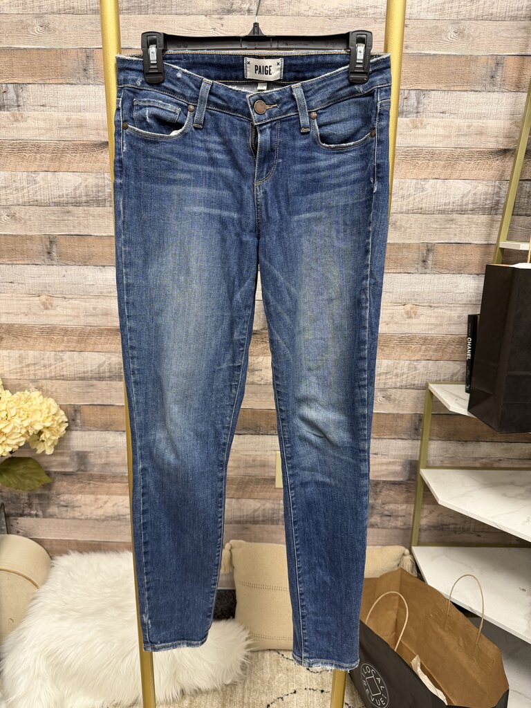 Paige Ankle Skinny Raw Hem Denim