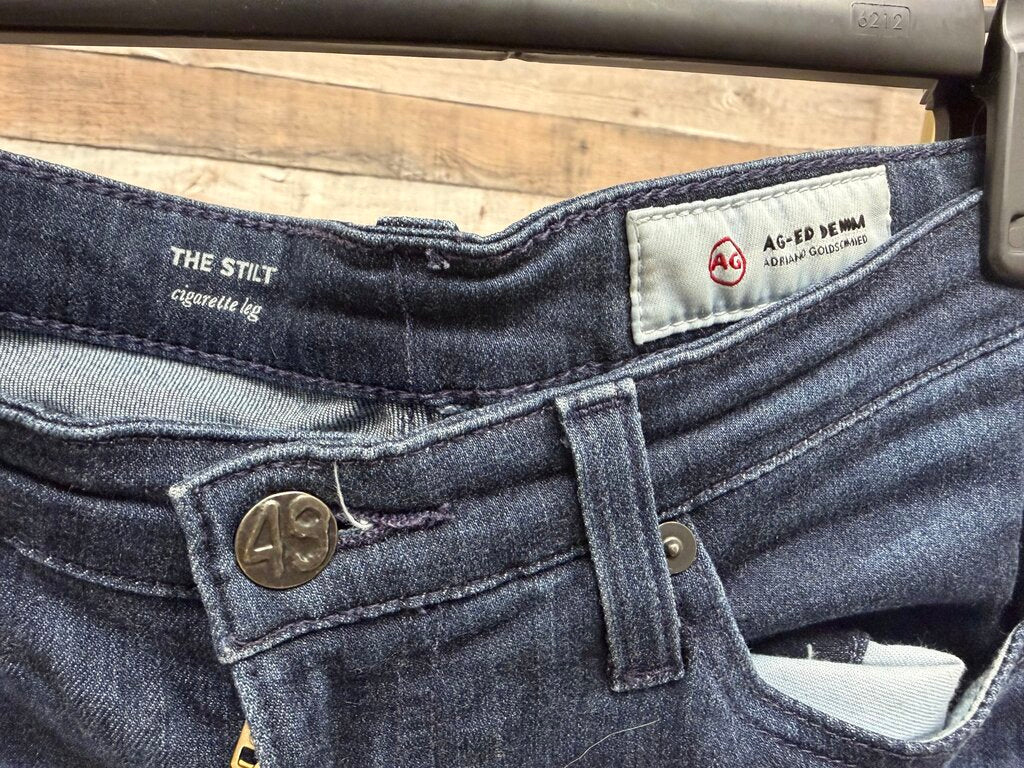 AG Adriano Goldschmied Dark Blue Wash Cigarette Leg