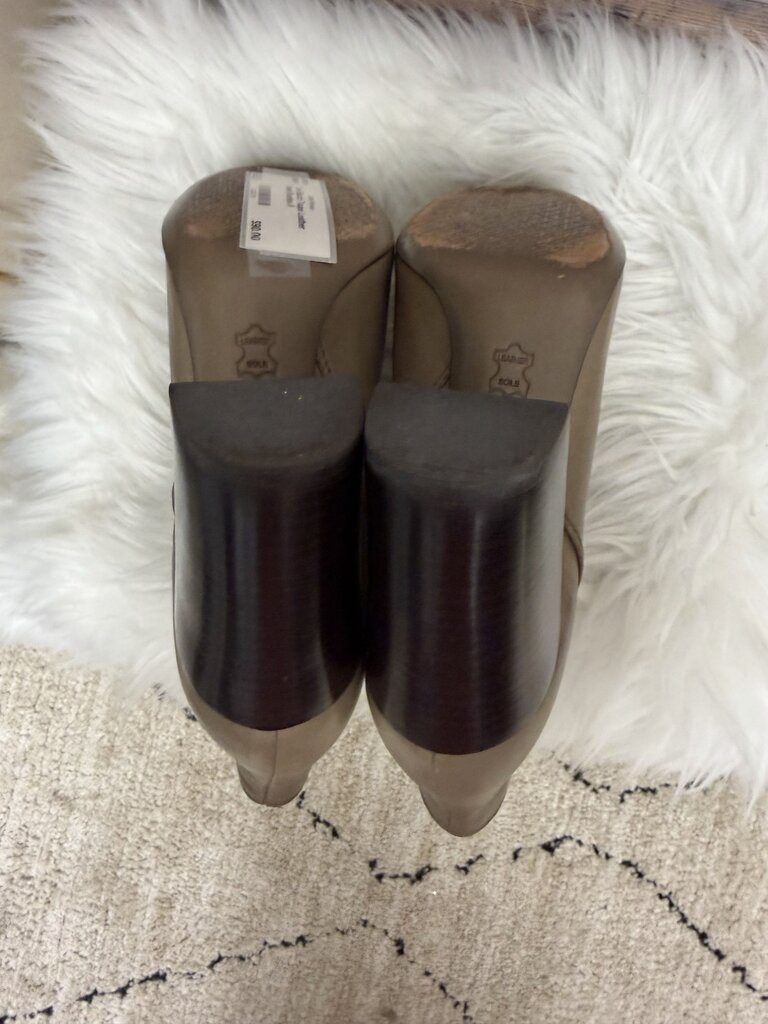 Tory Burch Taupe Leather Ankle Booties