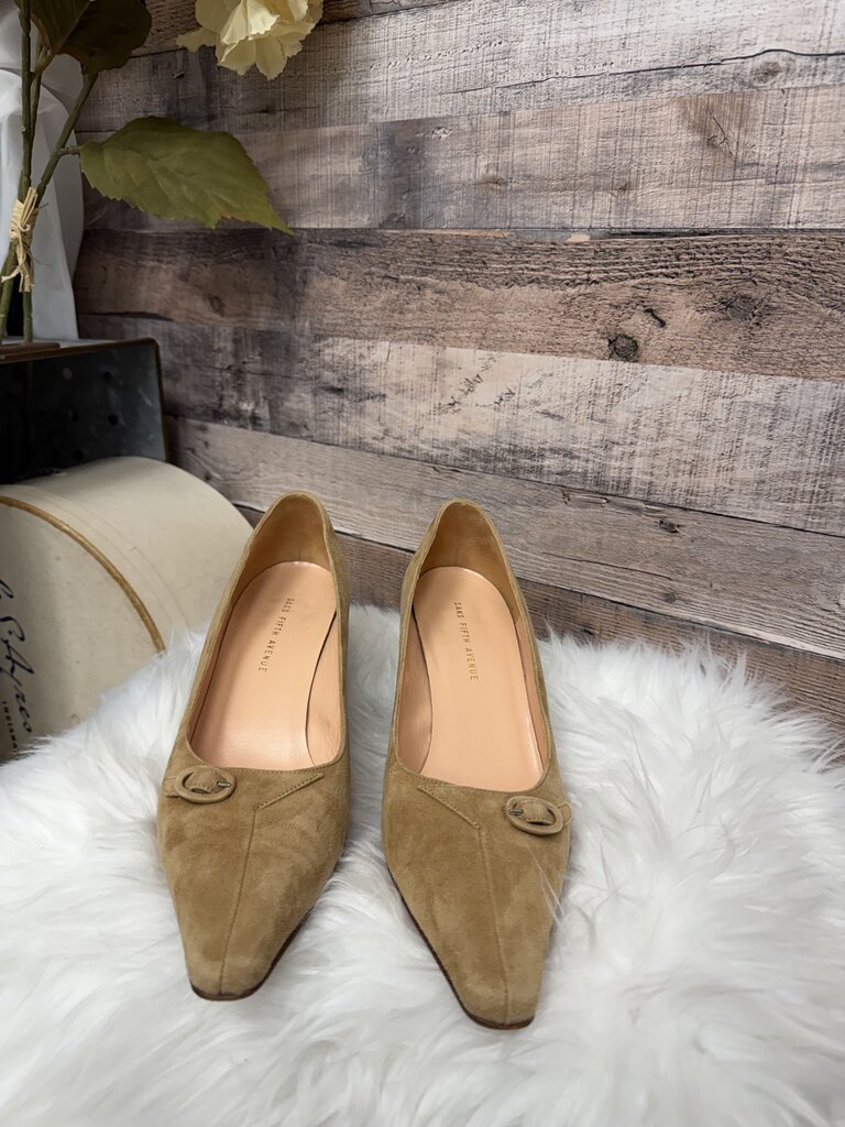 Saks Fifth Avenue Tan Suede Pointed Toe Pump