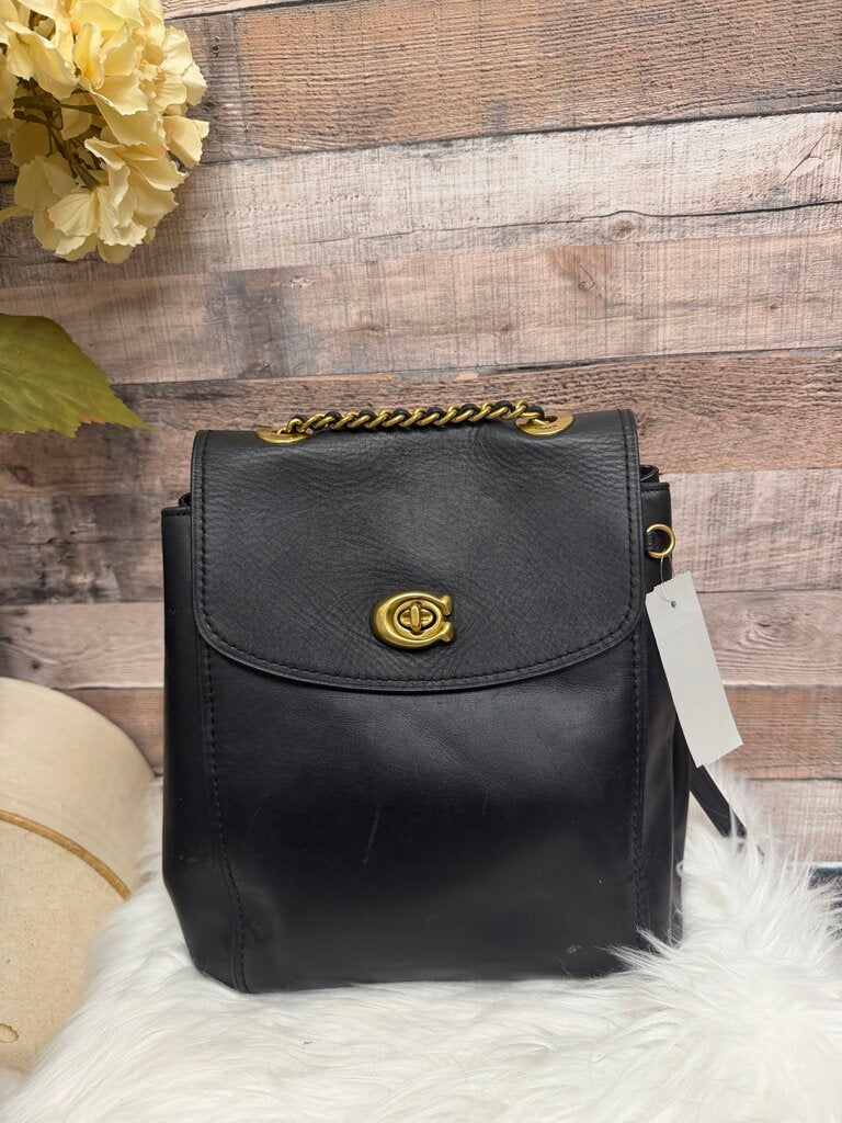 Coach Black Leather Parker Convertible Backpack