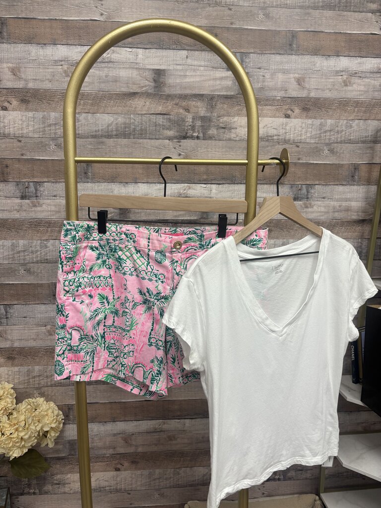 Lilly Pulitzer Pink Tropical Palm Print Shorts