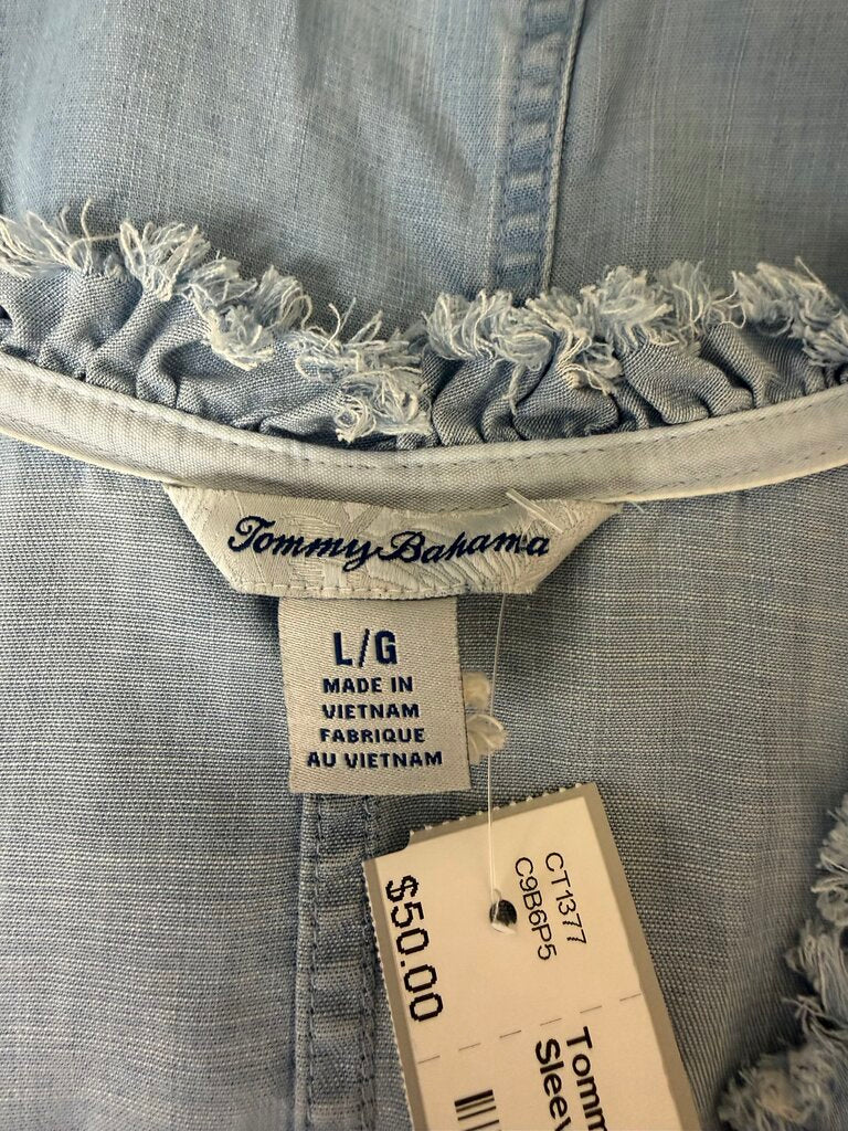 Tommy Bahama Blue Ruffle Sleeveless Dress