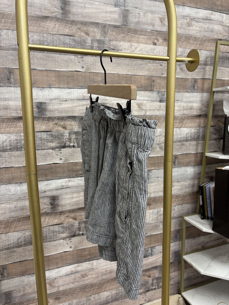 Loft Grey/White Striped High Waisted Shorts With Pockets