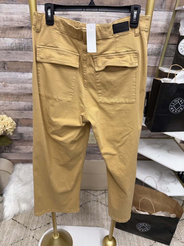 Pistola Yellow Straight Leg Pant With Cargo Pockets