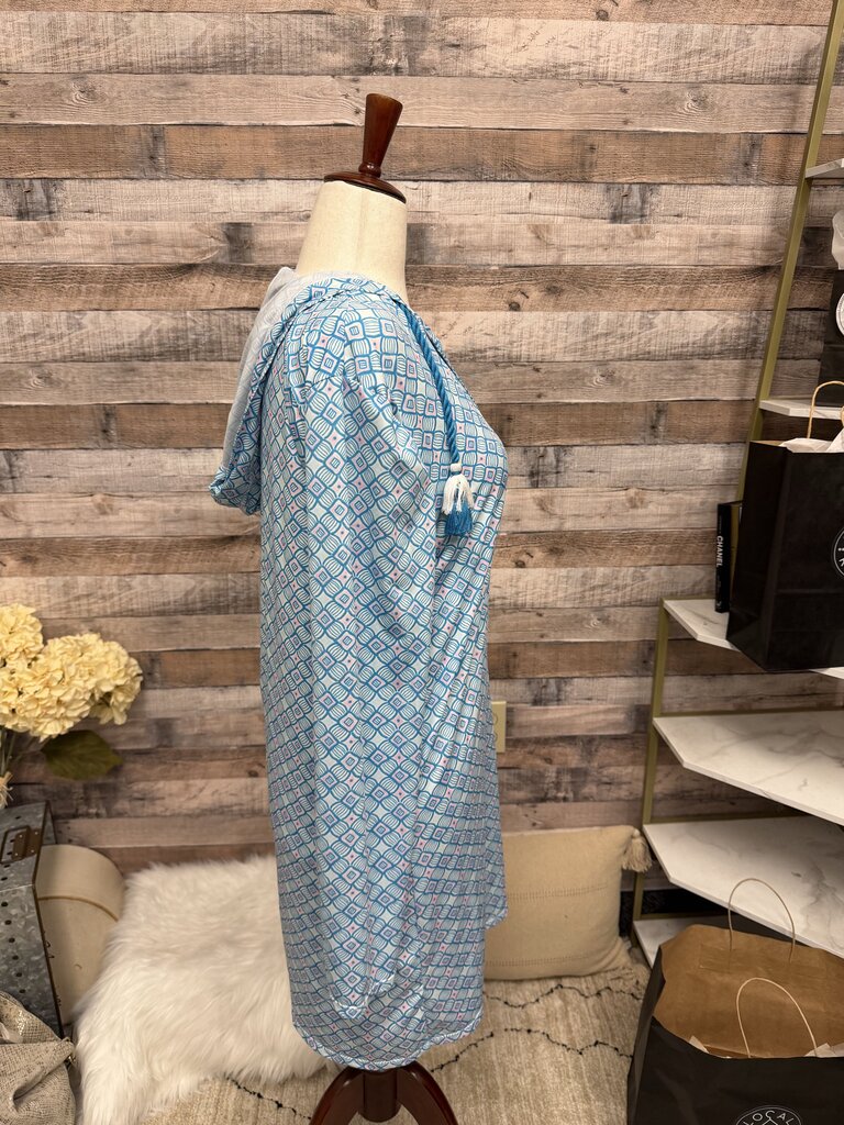 Cabana Life Blue Costal Sleeves Swim Coverup