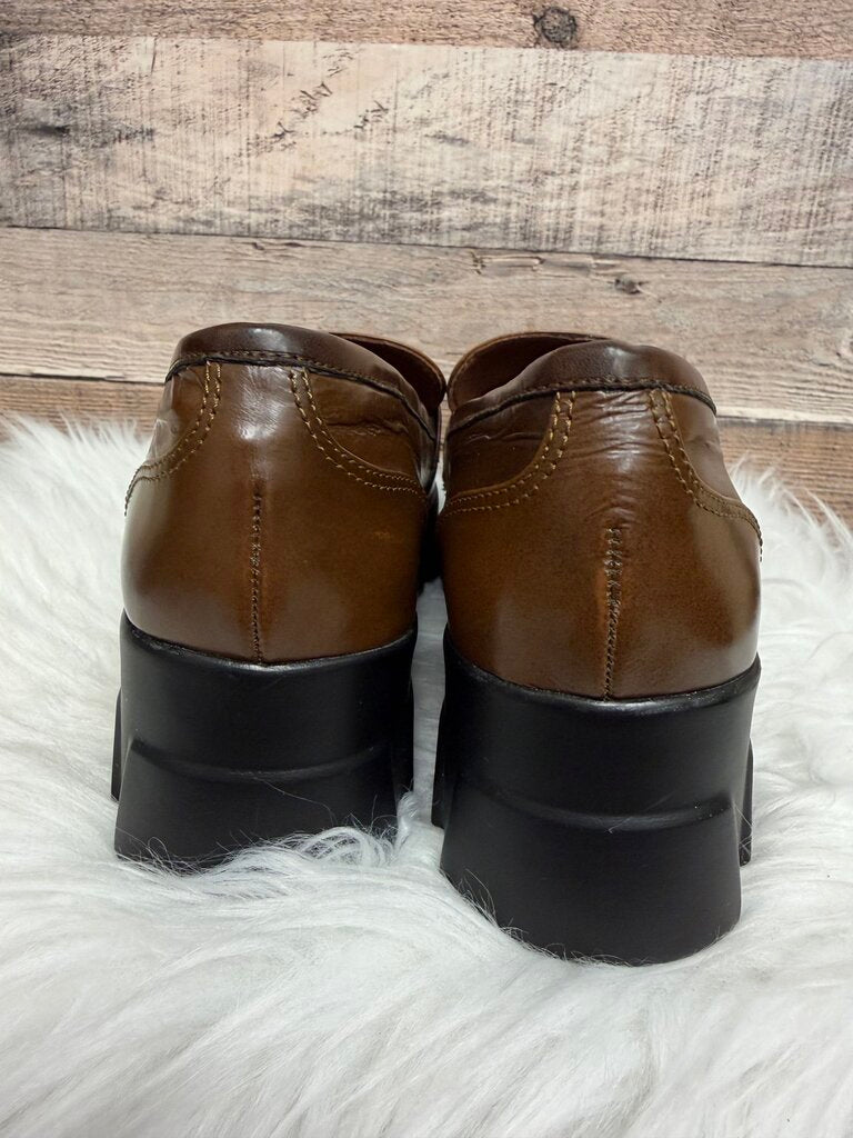 Ramiro Olivares Spanish Luxury Cognac Loafers w/Gold Chain Detail & Lug Soles
