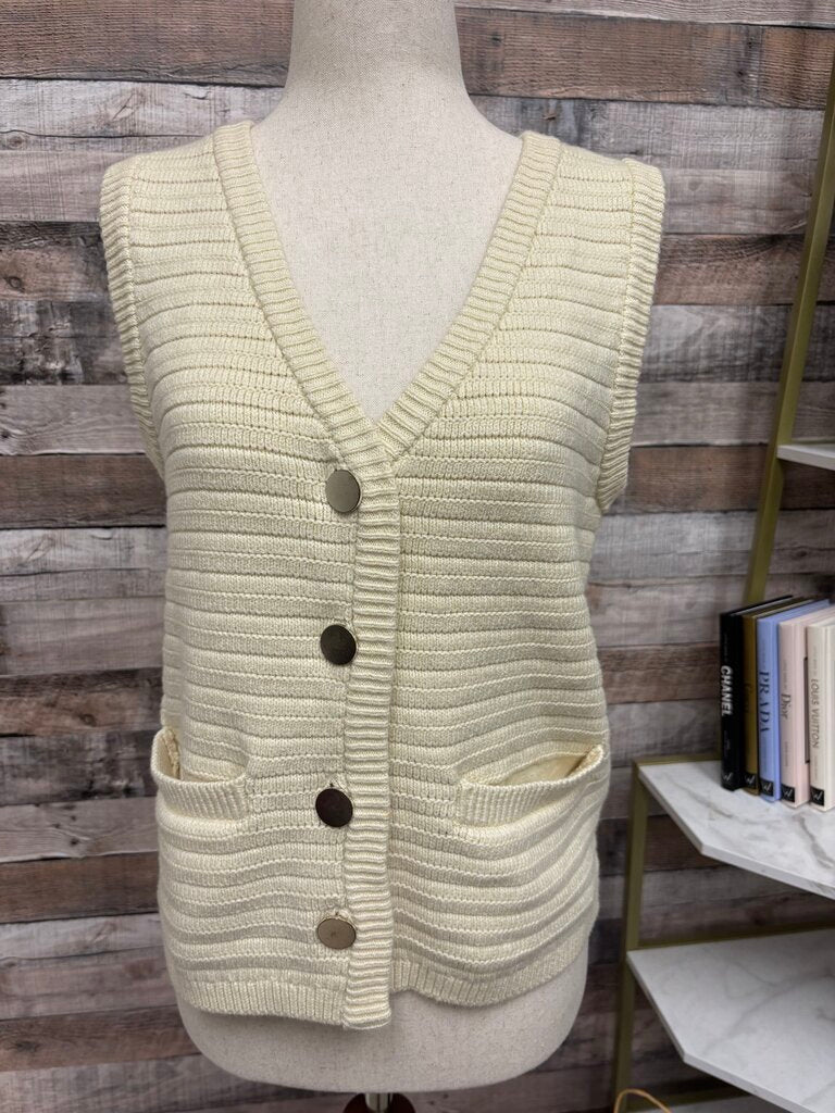 Sanctuary Cream Sleeveless Knit Sweater