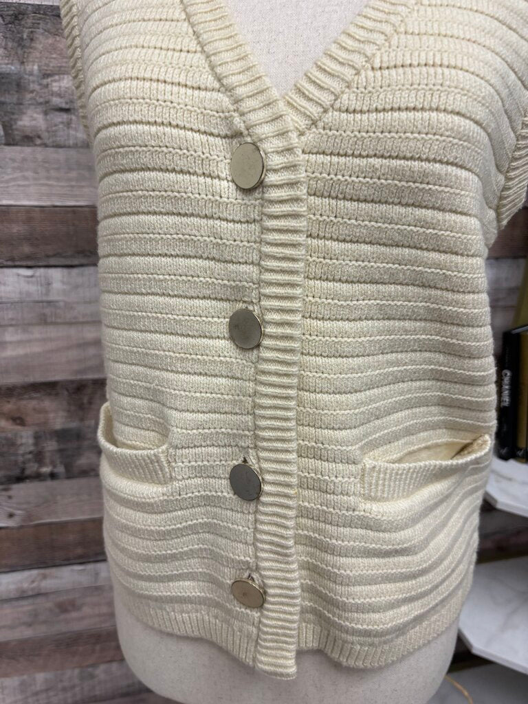 Sanctuary Cream Sleeveless Knit Sweater