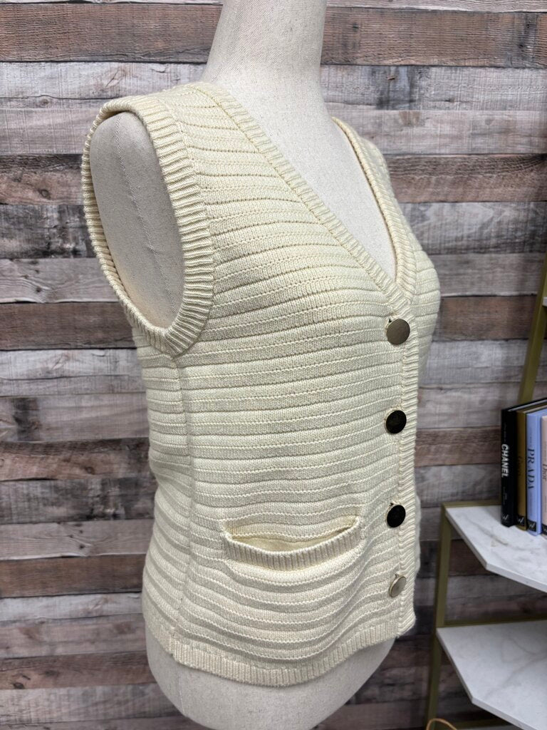 Sanctuary Cream Sleeveless Knit Sweater