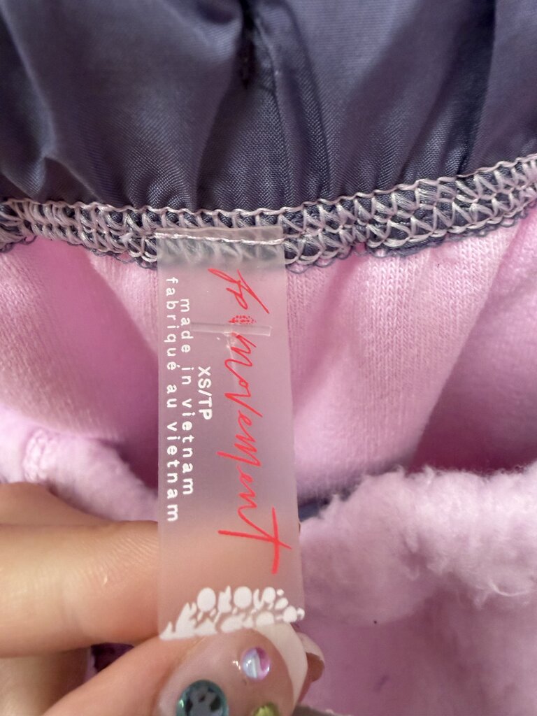 NWT Free People Pink Fleece Hoodie Free People Movement Fuzzy Fabric Half-zip