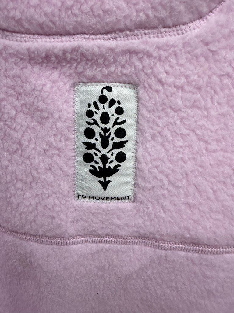 NWT Free People Pink Fleece Hoodie Free People Movement Fuzzy Fabric Half-zip