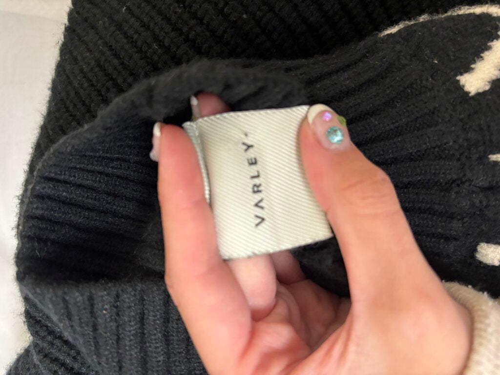 Varley Black Isle Yoke Mock Neck Knit Sweater