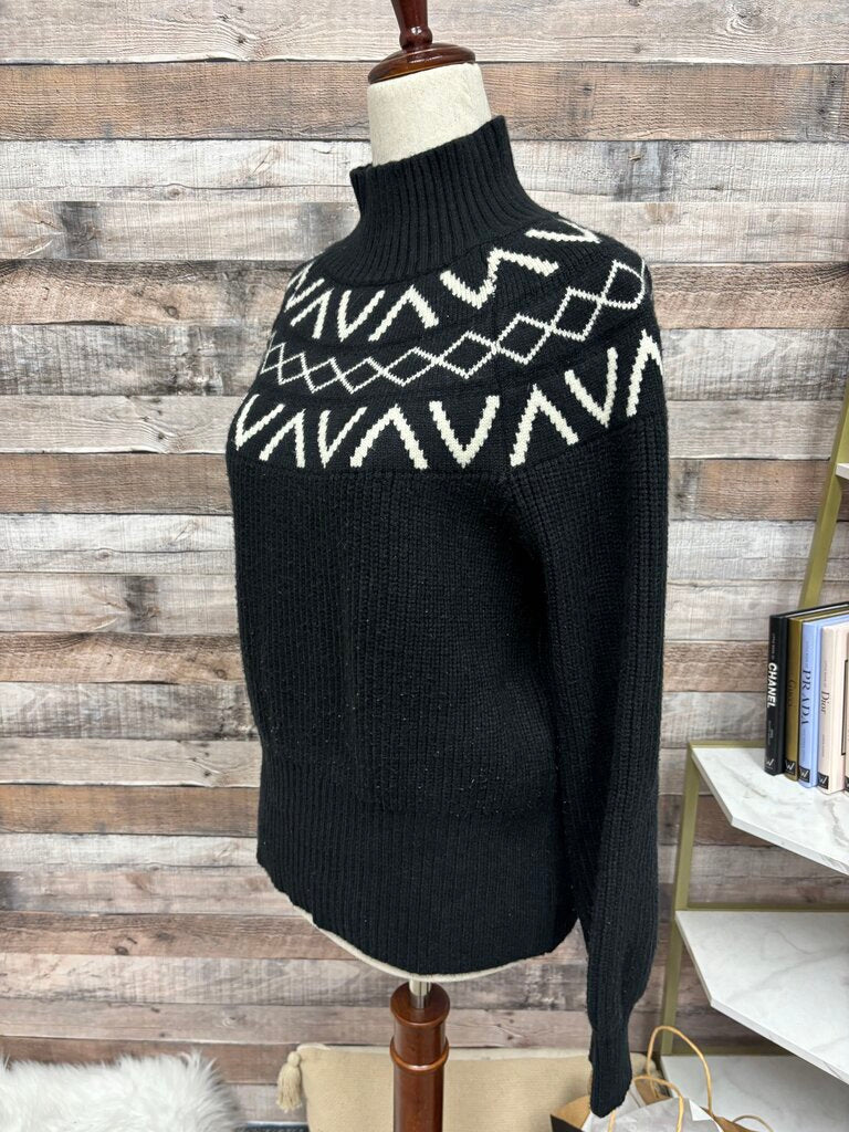 Varley Black Isle Yoke Mock Neck Knit Sweater