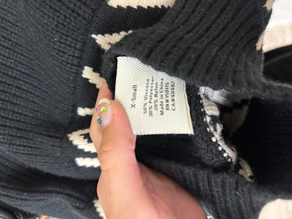 Varley Black Isle Yoke Mock Neck Knit Sweater