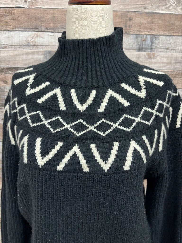 Varley Black Isle Yoke Mock Neck Knit Sweater