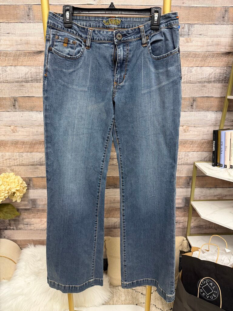 Worn Bootcut/Flare Leg Dark Wash Jeans