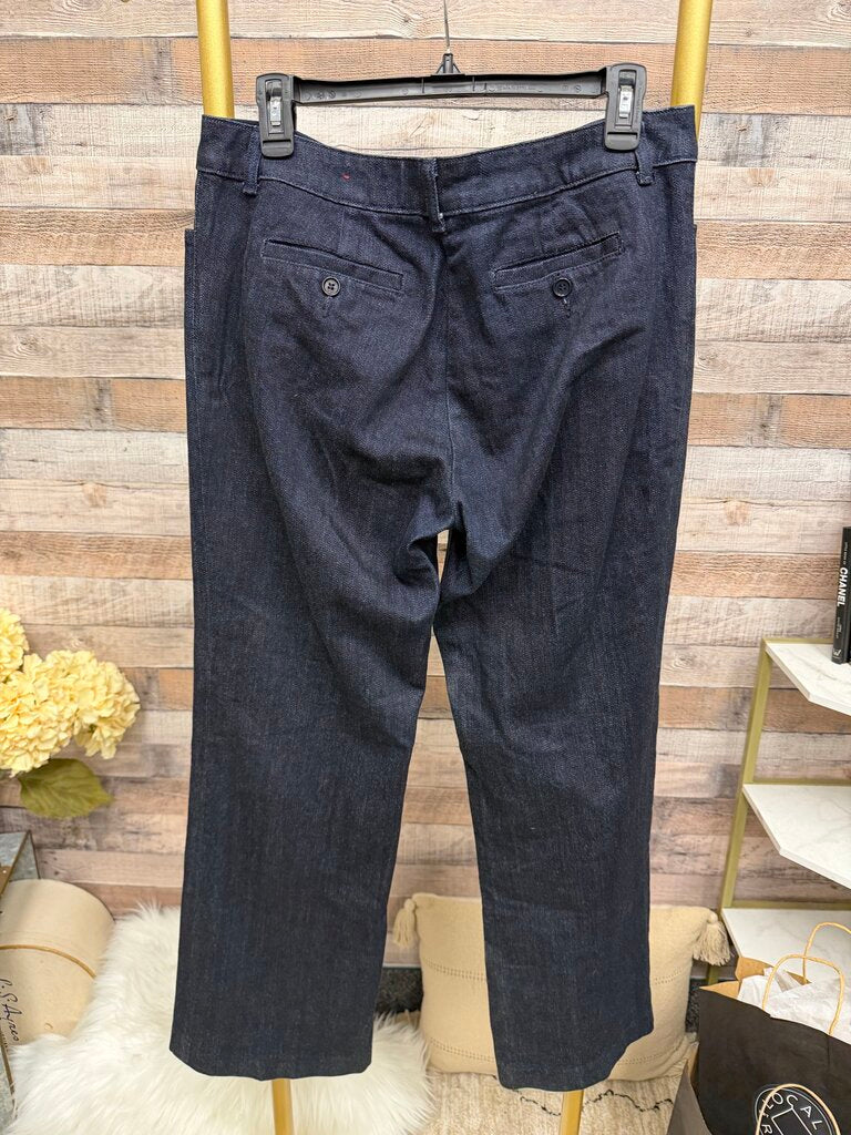 Dark Wash Navy Flared Denim Trousers
