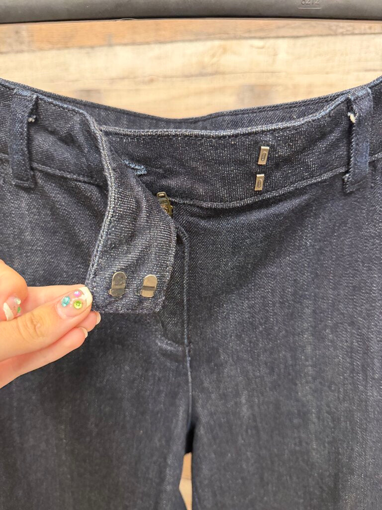 Dark Wash Navy Flared Denim Trousers