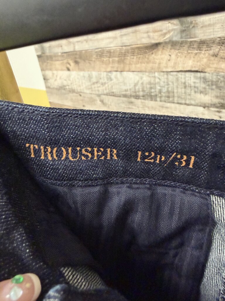 Dark Wash Navy Flared Denim Trousers
