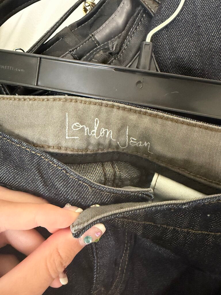 London Jean Dark Wash Wide Leg Denim Jeans