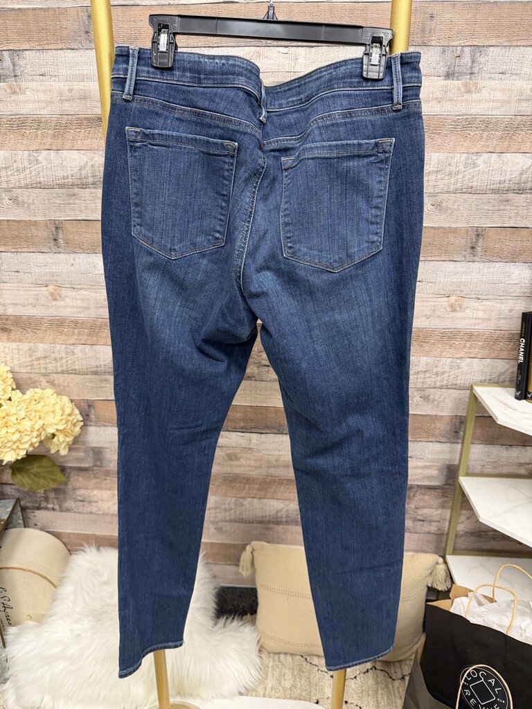 Loft Navy Mid Rise Skinny/Straight Leg Jeans